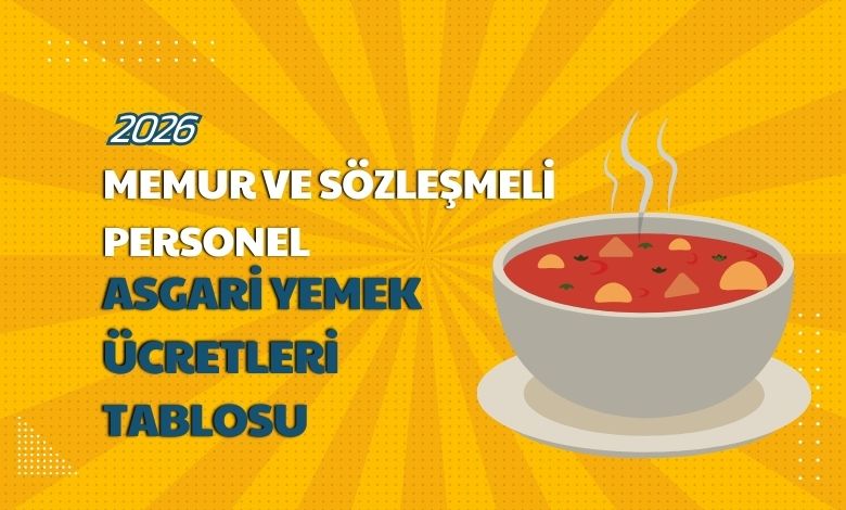 2026 Memur ve Sözleşmeli Personel Asgari Yemek Ücretleri