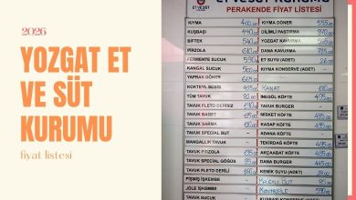 2026 Yozgat Et ve Süt Kurumu Et ve Tavuk Fiyat