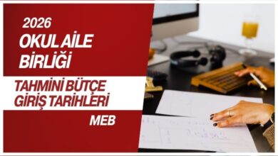 2026 Okul Aile Birliği Tahmini Bütçe Giriş