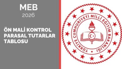 2026 MEB Ön Mali Kontrol Parasal Tutarlar